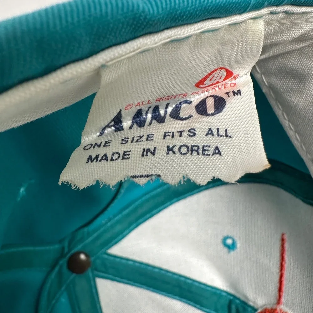 Vintage Annco Miami Dolphins Snapback Hat Teal Vintage NFL Embroidered Cap